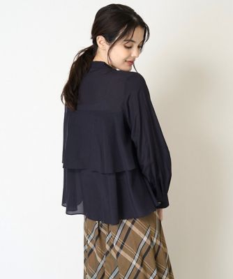 yori ランダムティアードハーフスリーブ ティアードカットソー ネイビー yori ランダムティアードハーフスリーブカットソー ネイビー yori