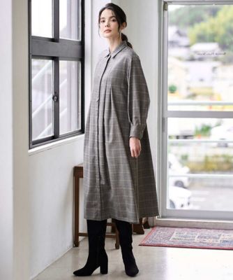 Drawer別注 Scye CHECKED DRESS チェックツイード キーネックチュニック◎ | 京都通販ミセスの