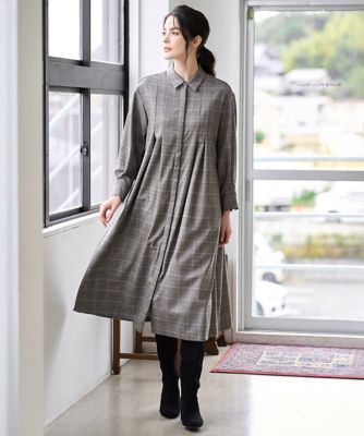 大きいサイズ】グレンチェックワンピース | CHRISTIAN AUJARD Lサイズ