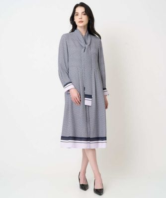 ＜CHRISTIAN AUJARD Lサイズ (Women/大きいサイズ)＞【大きいサイズ】棒タイ付プリントワンピース