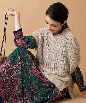 【送料無料】CHRISTIAN AUJARD Lサイズ (Women/大きいサイズ)/クリスチャン・オジャール Lサイズ フェザーヤーンベスト 82ベージュ トップス【三越伊勢丹/公式】