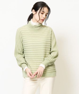 編み柄デザインプルオーバーニット