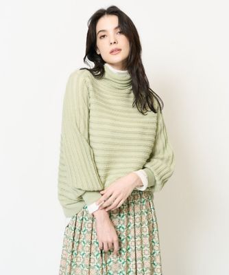 編み柄デザインプルオーバーニット
