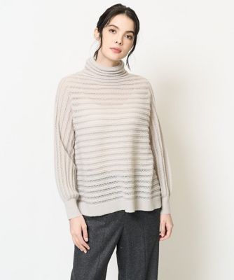 編み柄デザインプルオーバーニット