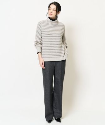 編み柄デザインプルオーバーニット