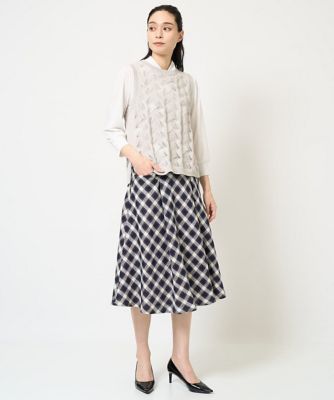 ［セットアップ対応］ブロックチェックツィードスカート