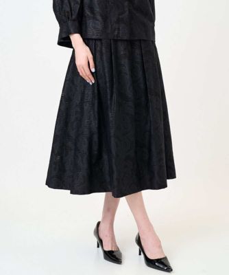 【SALE】【送料無料】CHRISTIAN AUJARD Lサイズ (Women/大きいサイズ)/クリスチャン・オジャール Lサイズ【大きいサイズ/セットアップ対応】ジャカードタックスカート 94ブラック 【三越伊勢丹/公式】