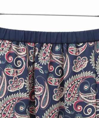 ドライタッチ］ウエストゴム更紗ペイズリープリントスカート