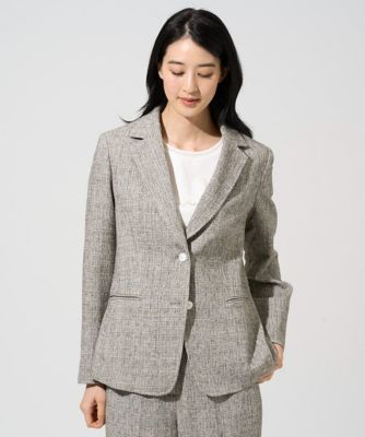 ＜CHRISTIAN AUJARD Lサイズ (Women/大きいサイズ)＞【大きいサイズ／セットアップ対応】ラスティックツイードジャケット