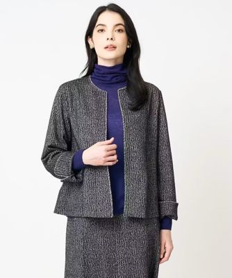 ＜CHRISTIAN AUJARD Lサイズ (Women/大きいサイズ)＞【大きいサイズ／セットアップ対応】ラメジャージー羽織り