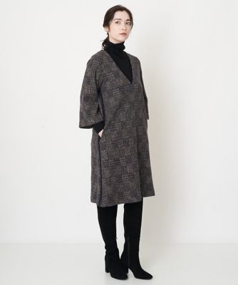 ＜CHRISTIAN AUJARD Lサイズ (Women/大きいサイズ)＞グレンチェックジャージーチュニック