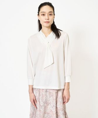 ＜CHRISTIAN AUJARD Lサイズ (Women/大きいサイズ)＞ボータイデザインカットソー
