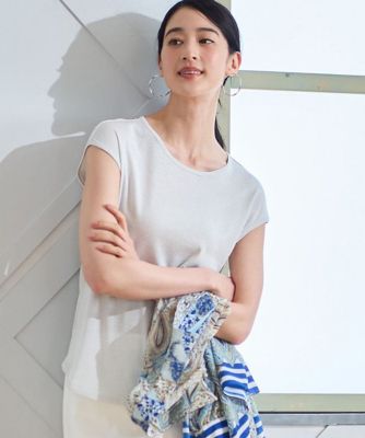 ＜CHRISTIAN AUJARD Lサイズ (Women/大きいサイズ)＞【大きいサイズ】ラメフライスカットソー