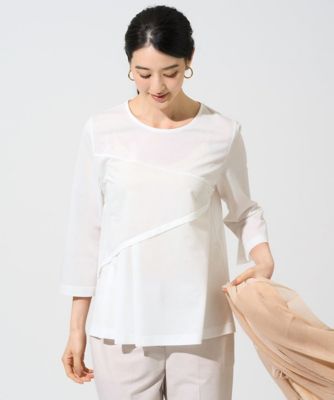 ＜CHRISTIAN AUJARD Lサイズ (Women/大きいサイズ)＞【大きいサイズ】アシンメトリーフレアトップス