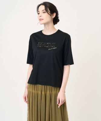 ＜CHRISTIAN AUJARD Lサイズ (Women/大きいサイズ)＞スパンコール刺繍Ｔシャツ