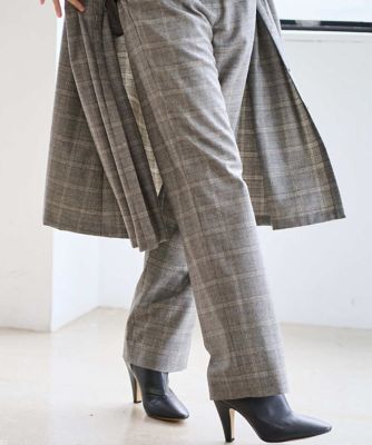 【送料無料】CHRISTIAN AUJARD Lサイズ (Women/大きいサイズ)/クリスチャン・オジャール Lサイズ グレンチェックストレートパンツ 87ブラウン系 パンツ・ズボン【三越伊勢丹/公式】
