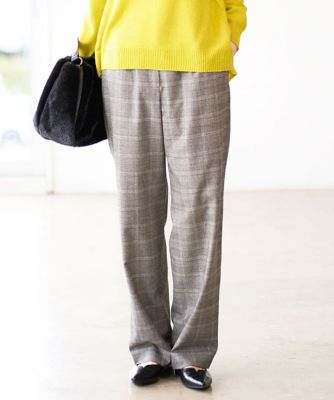 大きいサイズ】グレンチェックストレートパンツ | CHRISTIAN AUJARD L