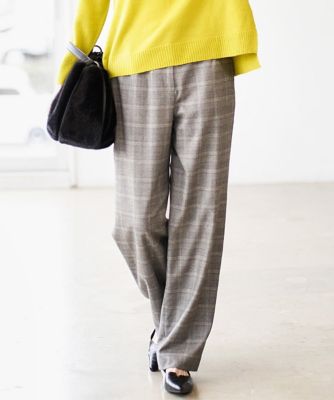 大きいサイズ】グレンチェックストレートパンツ | CHRISTIAN AUJARD L