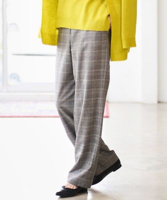 大きいサイズ】グレンチェックストレートパンツ | CHRISTIAN AUJARD L