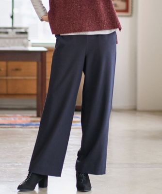 【送料無料】CHRISTIAN AUJARD Lサイズ (Women/大きいサイズ)/クリスチャン・オジャール Lサイズ ウエストゴムセミワイドパンツ 57ネイビー パンツ・ズボン【三越伊勢丹/公式】