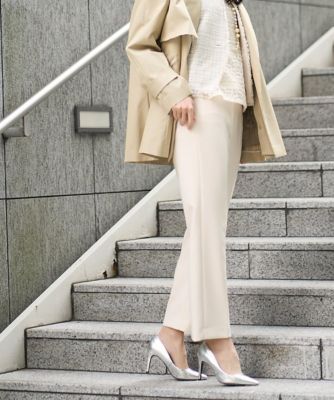 ＜CHRISTIAN AUJARD Lサイズ (Women/大きいサイズ)＞【大きいサイズ】センタープレス美シルエットパンツ