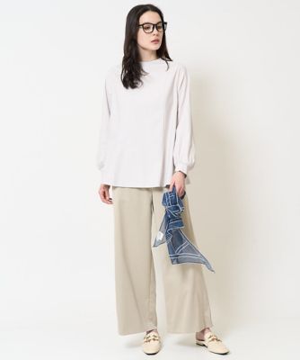 ステッチデザインセミワイドパンツ