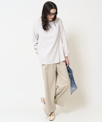ステッチデザインセミワイドパンツ
