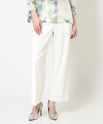 ＜CHRISTIAN AUJARD Lサイズ (Women/大きいサイズ)＞ウエストゴムストレートパンツ