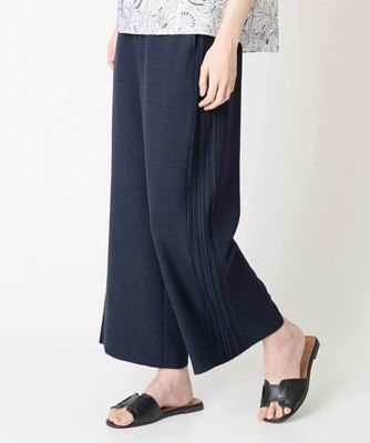 ＜CHRISTIAN AUJARD Lサイズ (Women/大きいサイズ)＞［吸水速乾・ＵＶカット］サイドプリーツワイドパンツ