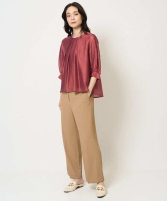 ［接触冷感・吸水速乾・紫外線防防止］美シルエットセミワイドパンツ