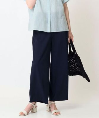 【SALE】【送料無料】CHRISTIAN AUJARD Lサイズ (Women/大きいサイズ)/クリスチャン・オジャール Lサイズ シャンブレーセミワイドパンツ ネイビー57 パンツ・ズボン【三越伊勢丹/公式】