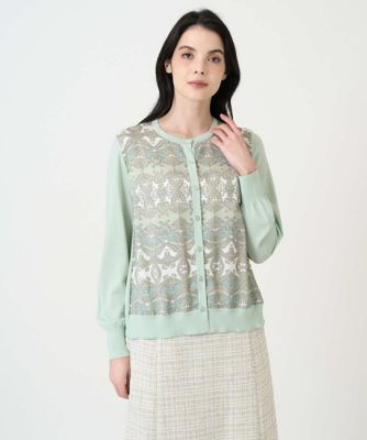 大きいサイズ／アンサンブル対応】レーシーオーナメントプリント