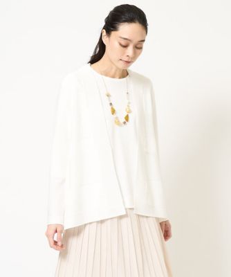 【SALE】【送料無料】CHRISTIAN AUJARD Lサイズ (Women/大きいサイズ)/クリスチャン・オジャール Lサイズ デザインニット羽織り ホワイト90 トップス【三越伊勢丹/公式】