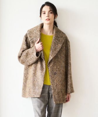 【送料無料】CHRISTIAN AUJARD Lサイズ (Women/大きいサイズ)/クリスチャン・オジャール Lサイズ シャギーオーバーコート 87ブラウン コート・ジャケット【三越伊勢丹/公式】