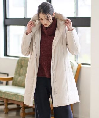 【送料無料】CHRISTIAN AUJARD Lサイズ (Women/大きいサイズ)/クリスチャン・オジャール Lサイズ【大きいサイズ/暖か・軽い】フーディーダウンコート 80アイボリー コート・ジャケット【三越伊勢丹/公式】