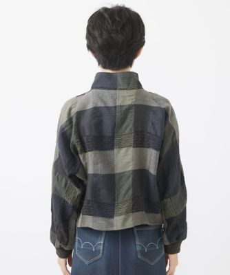 テンカスリ先染めチェックショートブルゾン