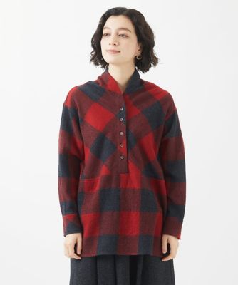 【SALE】GIANNI LO GIUDICE(Women/小さいサイズ)/ジャンニロジュディチェ [セットアップ対応]ウールリファインガーゼチェックブラウス レッド05 トップス【三越伊勢丹/公式】