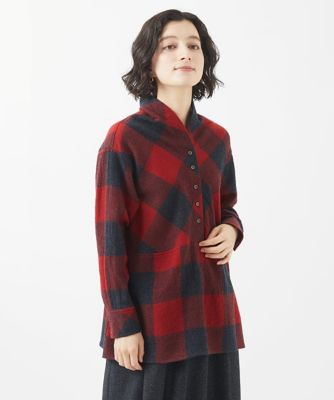 セットアップ対応］ウールリファインガーゼチェックブラウス | GIANNI