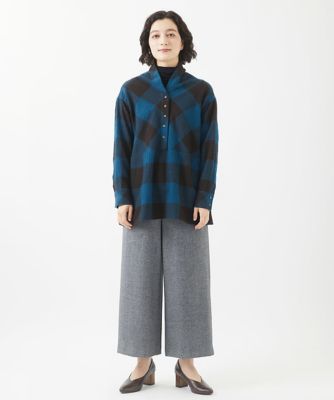 GIANNI LO GIUDICE / ジャンニ・ロ・ジュディチェ ウールリファインガーゼチェックブラウス セットアップ対応］ウールリファインガーゼチェックブラウス