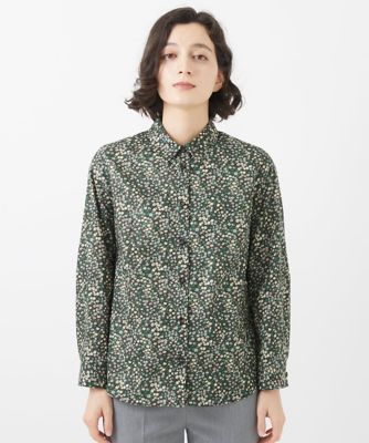 Liberty Printモノフラワーシャツブラウス セール】 Liberty Printモノフラワーシャツブラウス