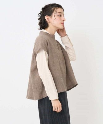 GIANNI LO GIUDICE(Women/小さいサイズ)/ジャンニロジュディチェ [セットアップ対応]リファインガーゼベストブラウス 84ベージュ トップス【三越伊勢丹/公式】