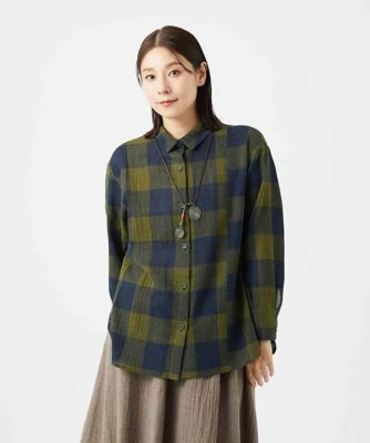 日本製］リファインガーゼブロックチェックブラウス | GIANNI LO