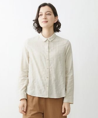 ＜GIANNI LO GIUDICE(Women/小さいサイズ)＞［日本製］ブラッシュシャーリングブラウス