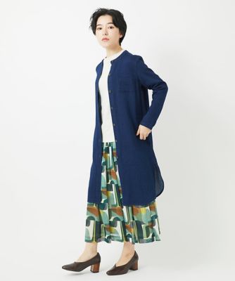 二重織ガーゼデニムロングブラウス 二重織ガーゼデニムロングブラウス | GIANNI LO GIUDICE(Women