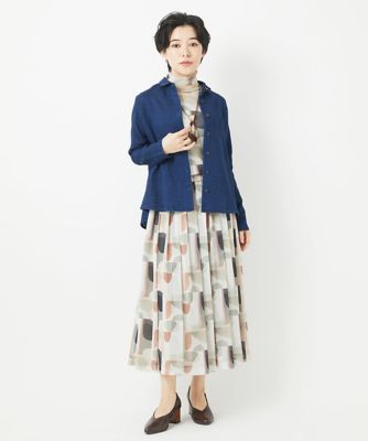 二重織ガーゼデニムブラウス