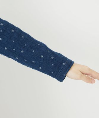 二重織ガーゼデニムドットブラウス