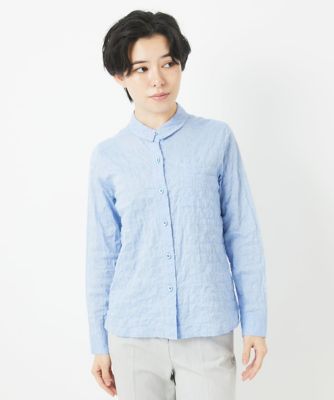 ［日本製］シャーリングシャンブレーブラウス