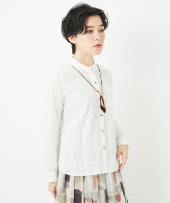 ［日本製］シャーリングシャンブレーブラウス