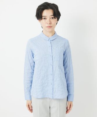 ［日本製］シャーリングシャンブレーブラウス