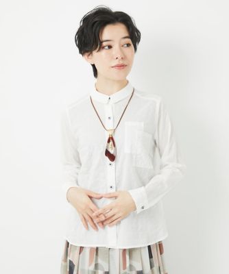 ［日本製］シャーリングシャンブレーブラウス